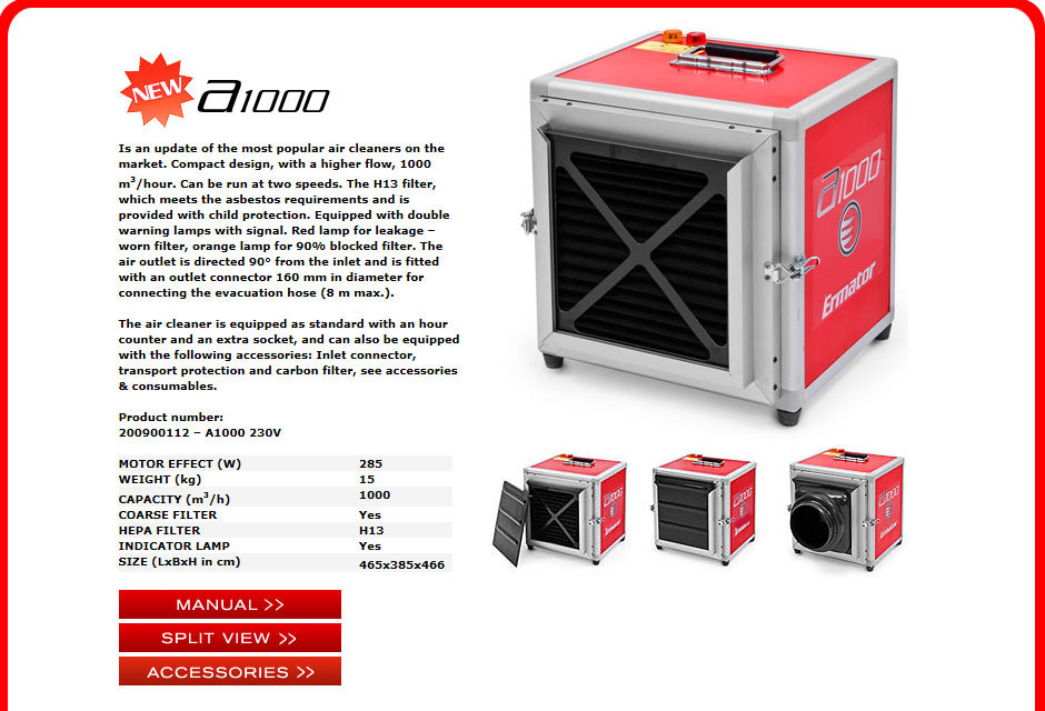 Ermator A1000 portable air cleaner